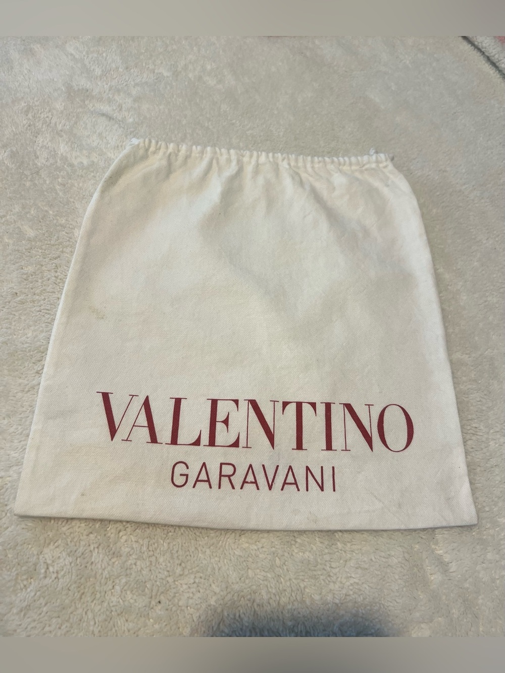 Valentino Garavani White Dust Bag with Red Logo